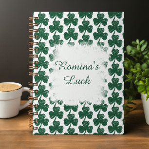 Caderno Espiral Estilo de Grunge Irish Clover personalizado