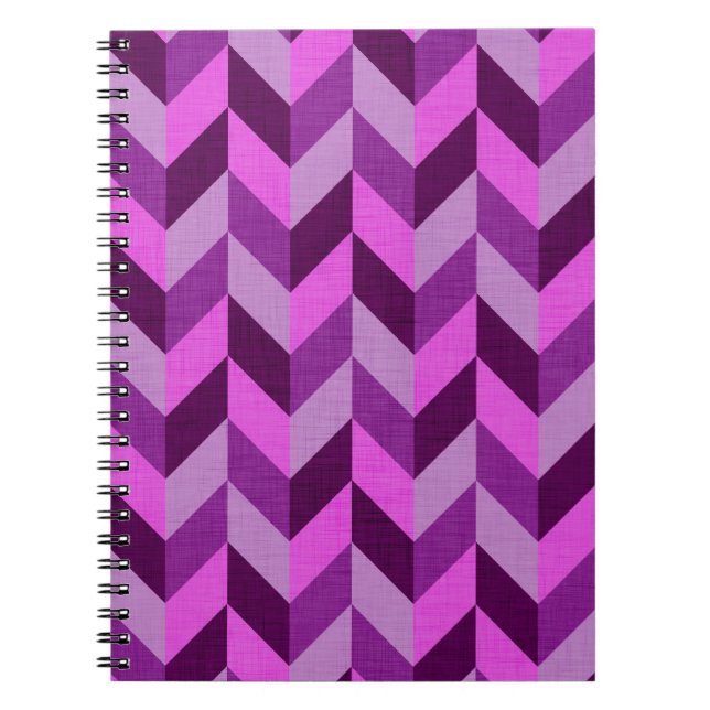 Caderno Espiral Estilo de Herringbone em roxo (Frente)