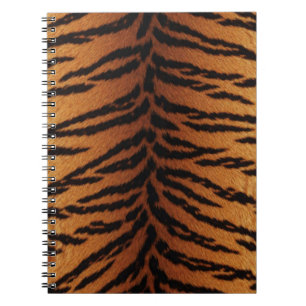 Caderno Espiral 🐅 Estilo de Impressão Animal Listra de Tigre Negr