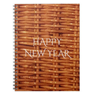 Caderno Espiral Estilo de País da Cesta de Picnic Russo Brown Wick