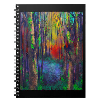 Caderno Espiral Estilo de pintura negativa da paisagem australiana