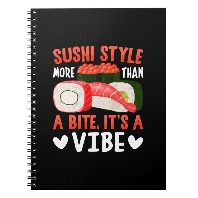 Caderno Espiral Estilo de Sushi Mais do que uma Mordida (Frente)