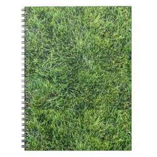 Caderno Espiral Estilo de textura real de grama verde engraçado di