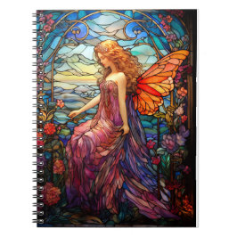 Caderno Espiral Estilo de Tiffany Vidro Estido Fada Mágica