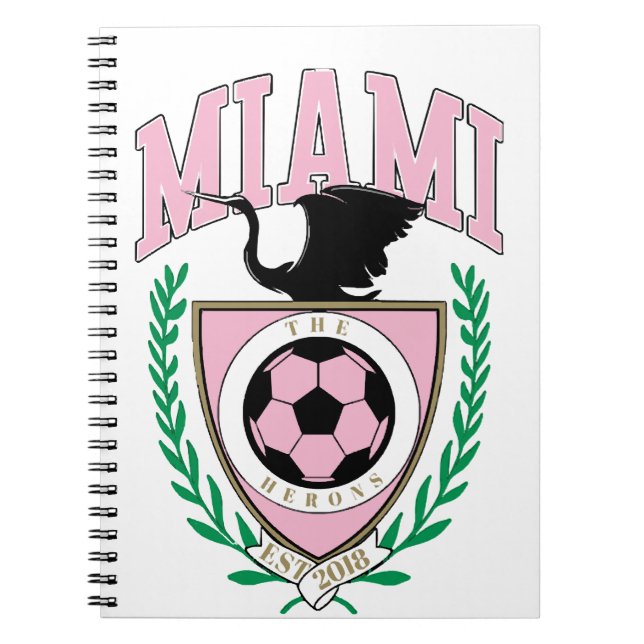 Caderno Espiral Estilo de Variação de Futebol de Miami (Frente)