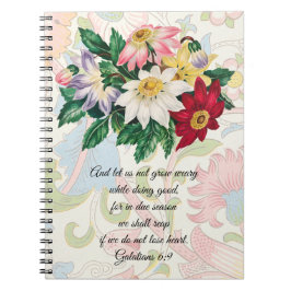 Caderno Espiral Estilo de Vintage Flores Diário de Oração