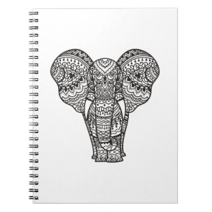 Caderno Espiral Estilo decorativo do elefante