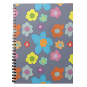 Caderno Espiral Estilo Floral Retro Fofo