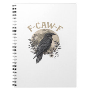 Caderno Espiral Estilo Gráfico Divertido de Ave F Caw F Raven