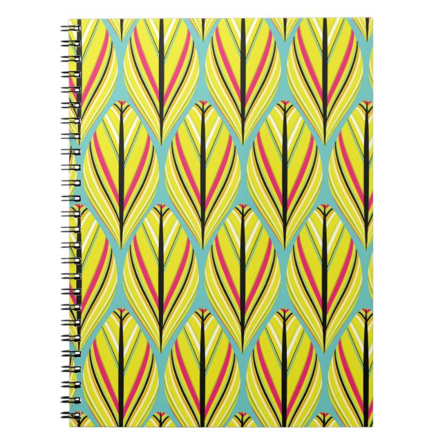 Caderno Espiral estilo indiano plana com padrão sem costura em ama (Frente)