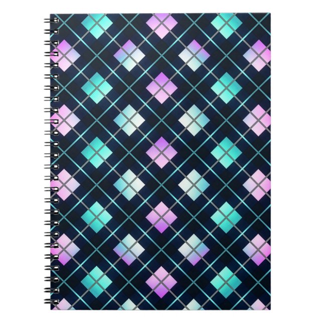 Caderno Espiral Estilo Retro de Ficção Científica dos Anos 80 Pret (Frente)