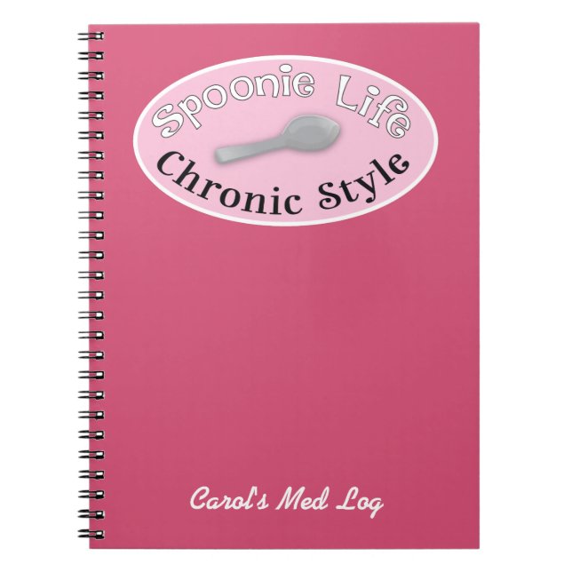 Caderno Espiral Estilo Spoonie - Rosa (Frente)