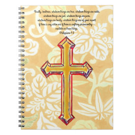 Caderno Espiral Estilo Vintage Faith Cross Bíblia Verso Diário