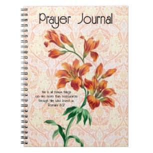 Caderno Espiral Estilo Vintage Lily Bunch Prayer Diário