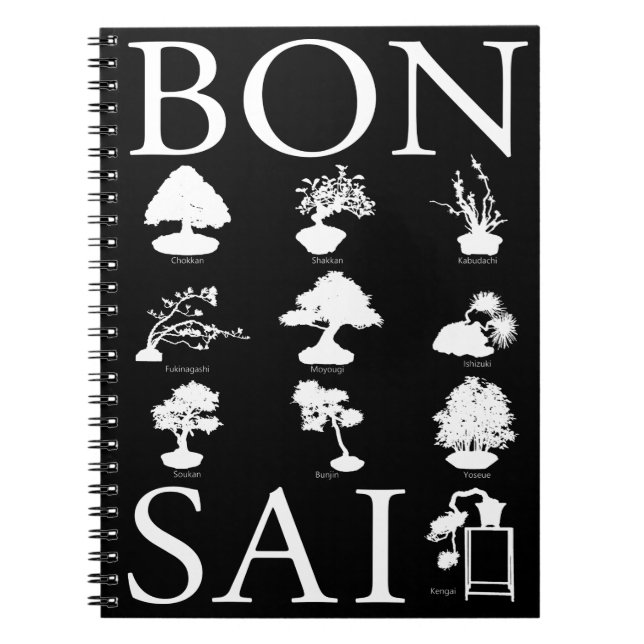Caderno Espiral Estilos Básicos da Árvore Bonsai (Frente)