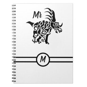 Caderno Espiral Estíracossauro Negro com Tinta Tribal de Guerra