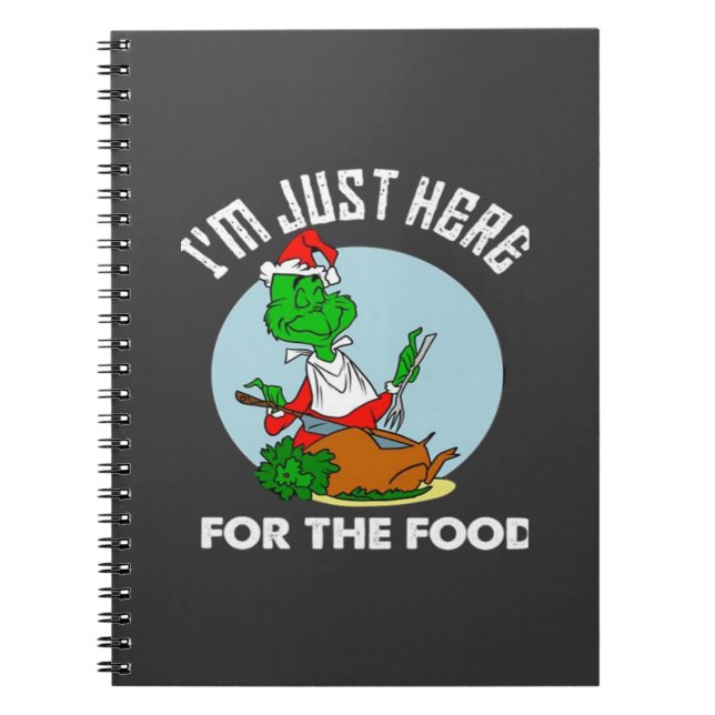 Caderno Espiral Estou aqui só pela comida  (Frente)