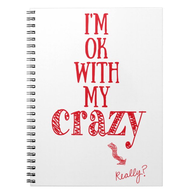 Caderno Espiral Estou bem com o meu notebook maluco e engraçado (Frente)