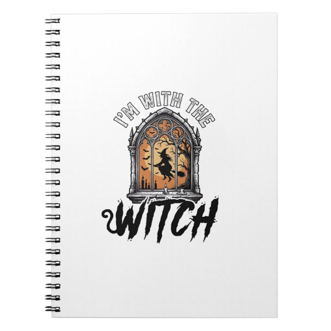 Caderno Espiral Estou Com A Bruxa Vintage Halloween (Frente)