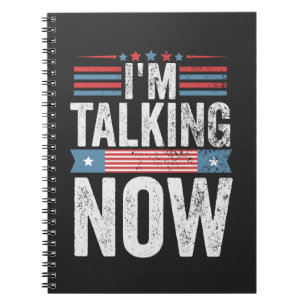 Caderno Espiral Estou falando agora Trump Kamala Presidente Debate