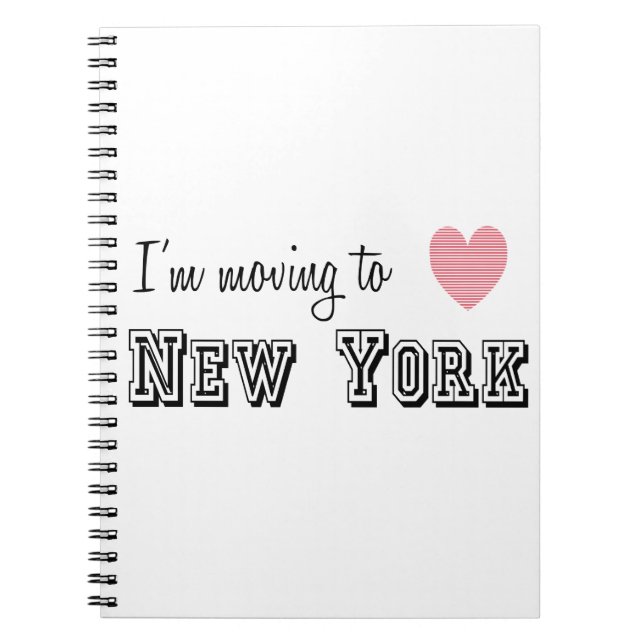 Caderno Espiral Estou me mudando para Nova York (Frente)