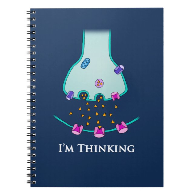Caderno Espiral Estou Pensando Neurônio Sinapse (Frente)