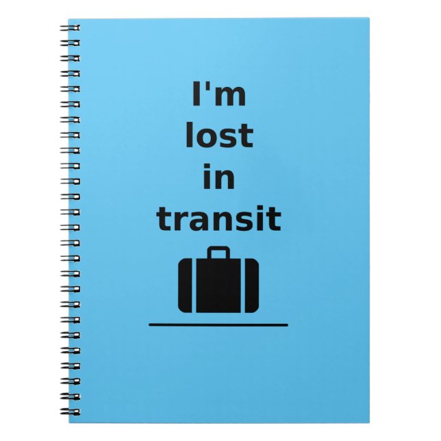 Caderno Espiral Estou perdido em Viagem de trânsito. (Frente)