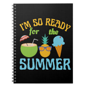 Caderno Espiral Estou Tão Pronta Para O Oceano De Verão-Verão-Prai