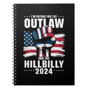 Caderno Espiral Estou votando no Outlaw e no Hillbilly 2024 EUA