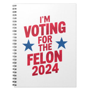 Caderno Espiral Estou votando no réu condenado pró Trump 2024