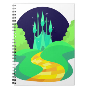 Caderno Espiral estrada amarela do tijolo