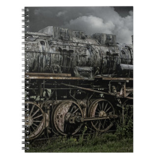 Caderno Espiral estrada de ferro locomotiva do trilho do trem do