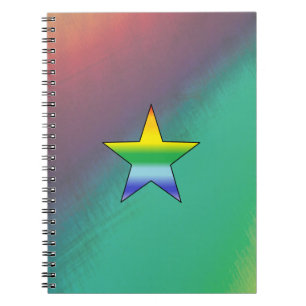 Caderno Espiral Estrela arco-íris