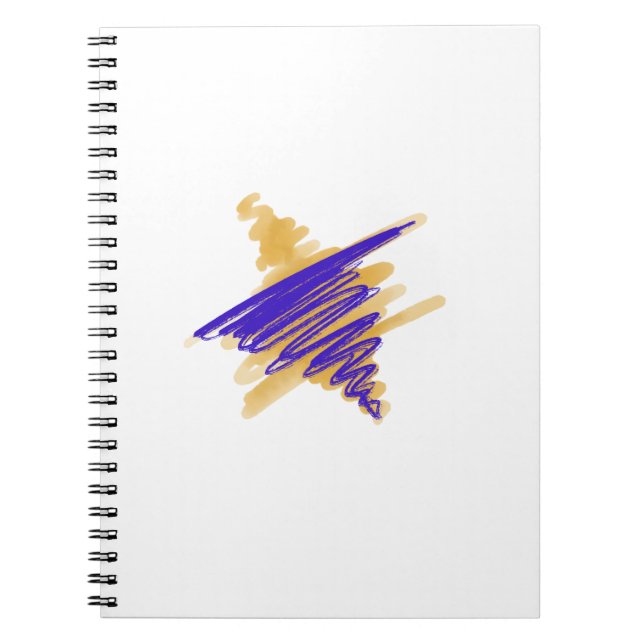 Caderno Espiral Estrela d'água de David no notebook Dourado (Frente)