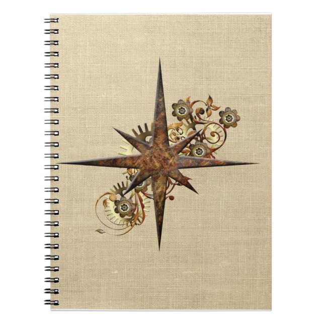 Caderno Espiral Estrela de Compass Steampunk (Frente)