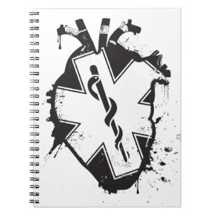 Caderno Espiral estrela do coração anatômico da vida