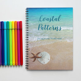 Caderno Espiral Estrela do Mar Dólar de Areia dos Mares Tropicais 