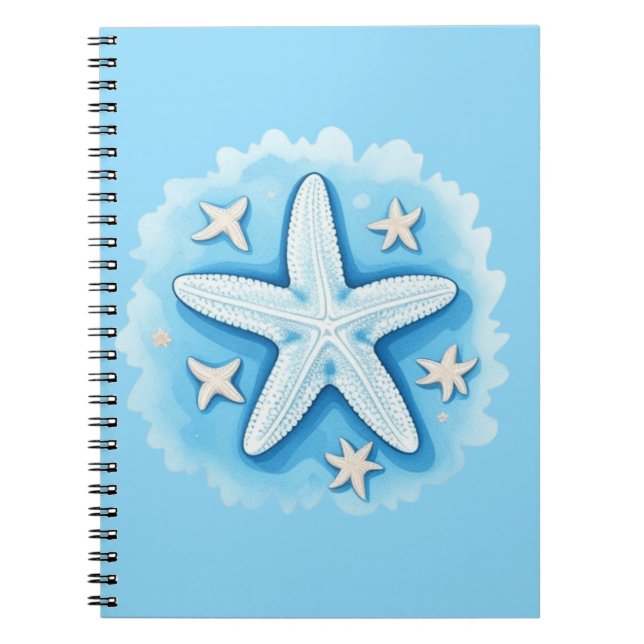 Caderno Espiral Estrela-do-mar em Azul (Frente)