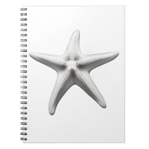 Caderno Espiral Estrela-do-mar preta e branca