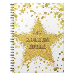 Caderno Espiral Estrela Dourada