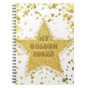 Caderno Espiral Estrela Dourada
