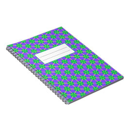 Caderno Espiral Estrela Geométrica em Roxo, Verde e Amarelo
