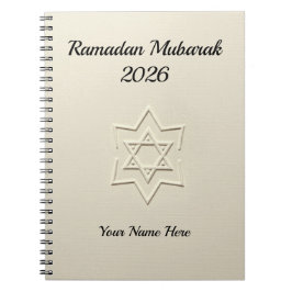 Caderno Espiral Estrela Islâmica Elegante Em Relevo