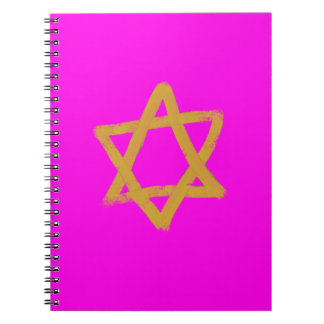 Caderno Espiral Estrela rosa-quente do notebook David