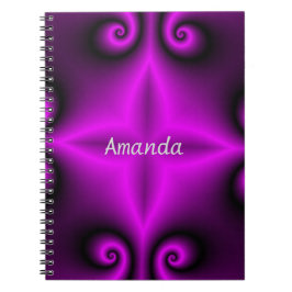 Caderno Espiral Estrela Roxa e Espirais