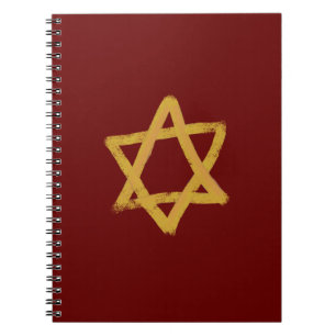 Caderno Espiral Estrela Vermelha e Dourada de David Notebook