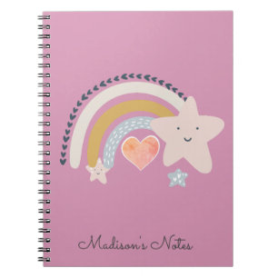 Caderno Espiral Estrelas Arco-íris Personalizadas