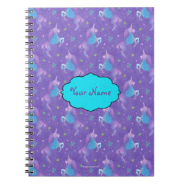 Caderno Espiral Estrelas cor-de-rosa dos unicórnios roxos