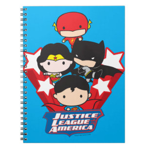 Caderno Espiral Estrelas da Liga da Justiça de Chibi