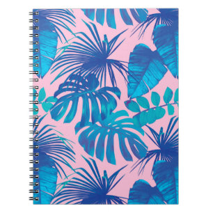 Caderno Espiral Estrelas de listras de papel digital tropical